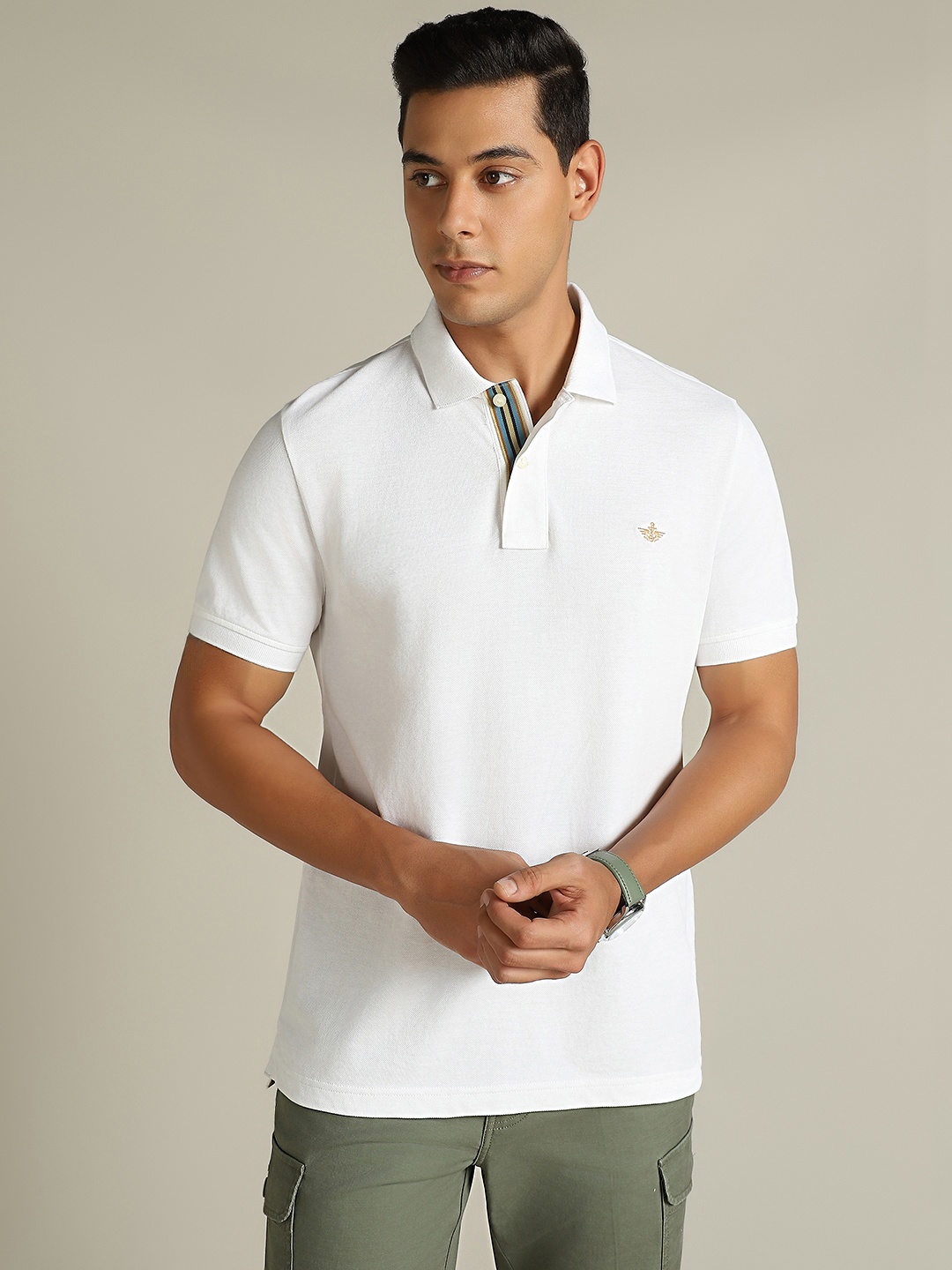 

Dockers Men Solid Polo Collar Classic Fit T-Shirt, White