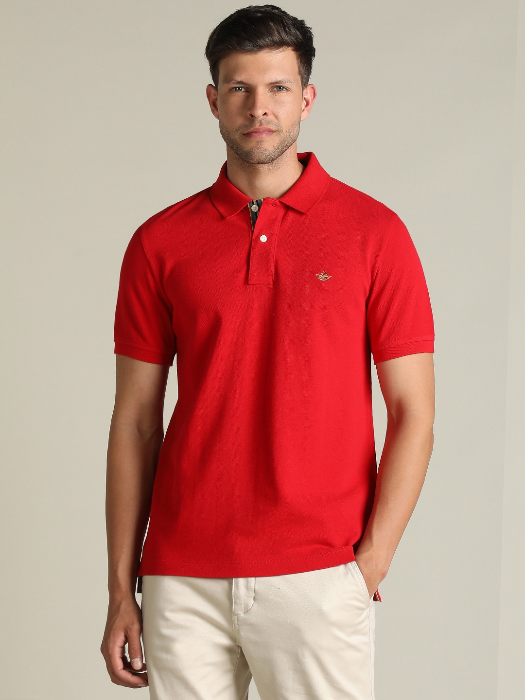 

Dockers Men Solid Polo Collar Classic Fit T-Shirt, Red