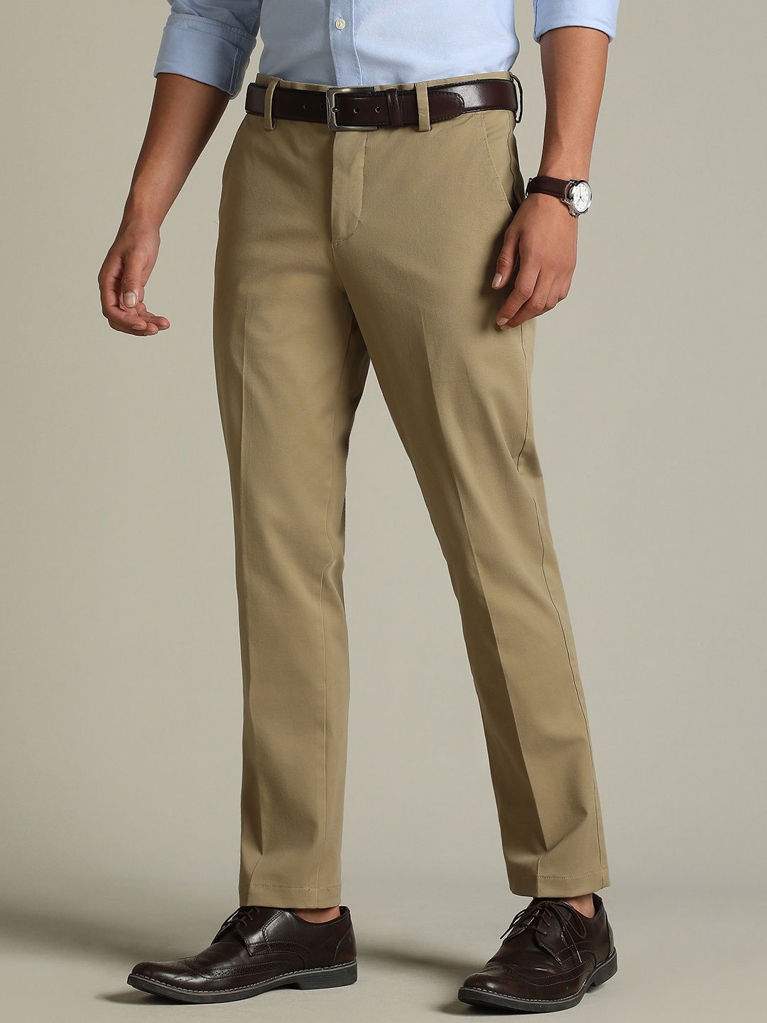 

Dockers Men Mid Rise Slim Fit Trousers, Beige