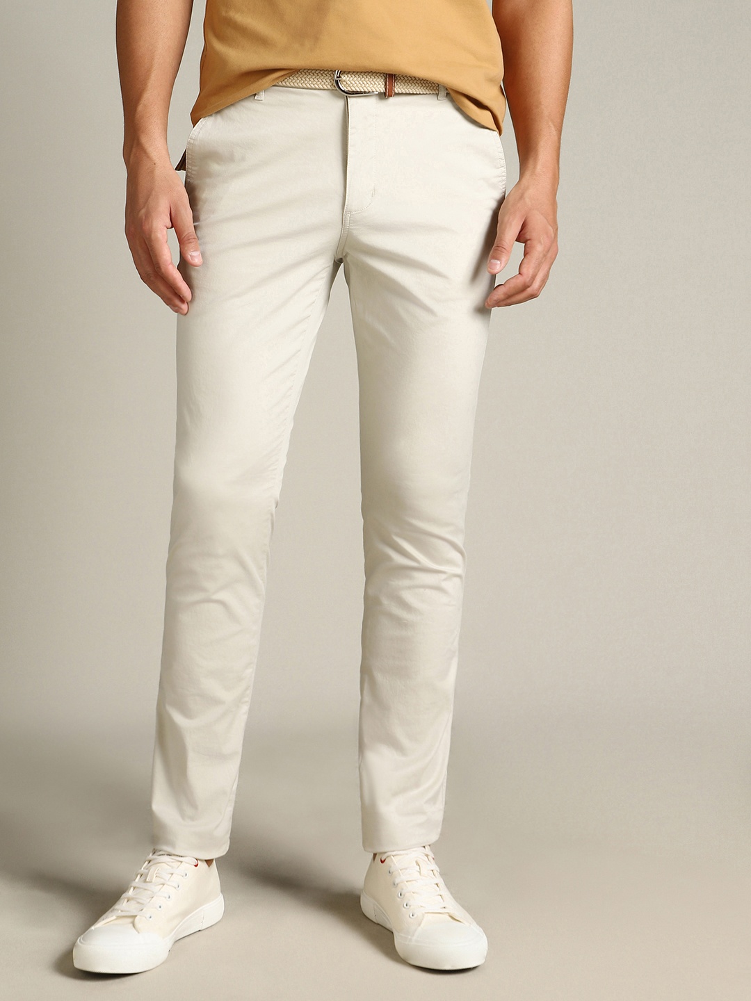 

Dockers Men Mid Rise Skinny Fit Trousers, Beige