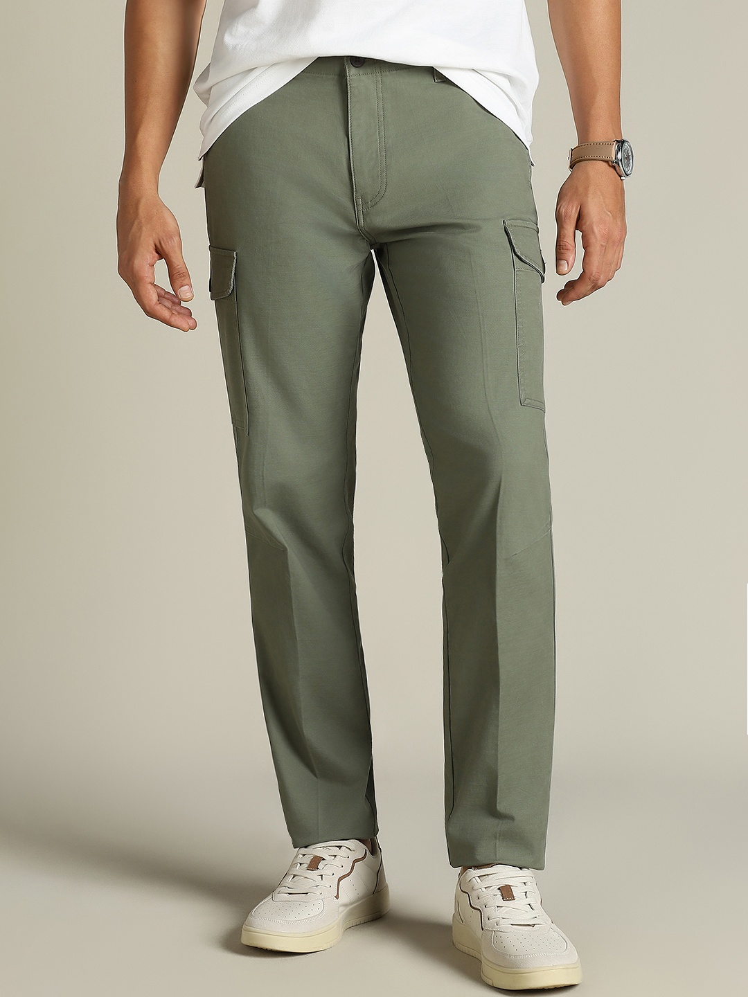 

Dockers Men Mid Rise Slim TapeFit Trousers, Green