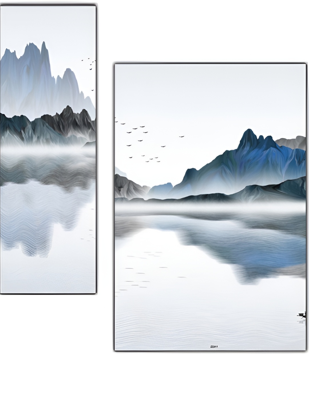 

PnF White & Blue 3 Pieces Wooden Painting Wall Art
