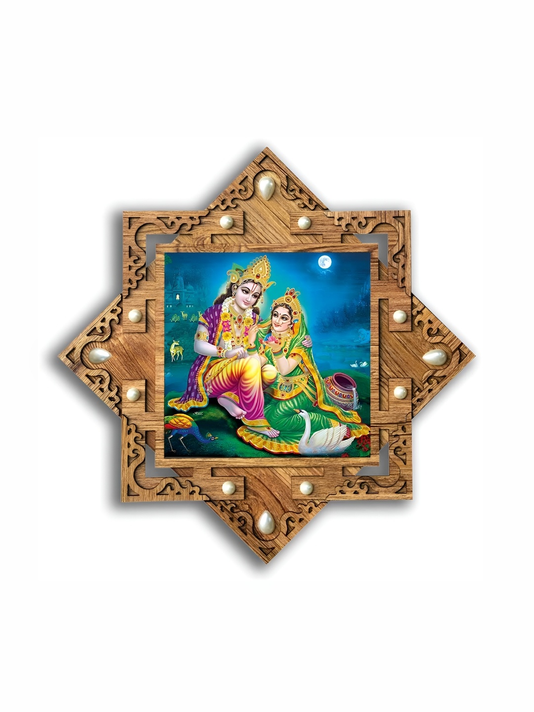 

PnF Brown & Blue Wooden Religious Painting Wall Art