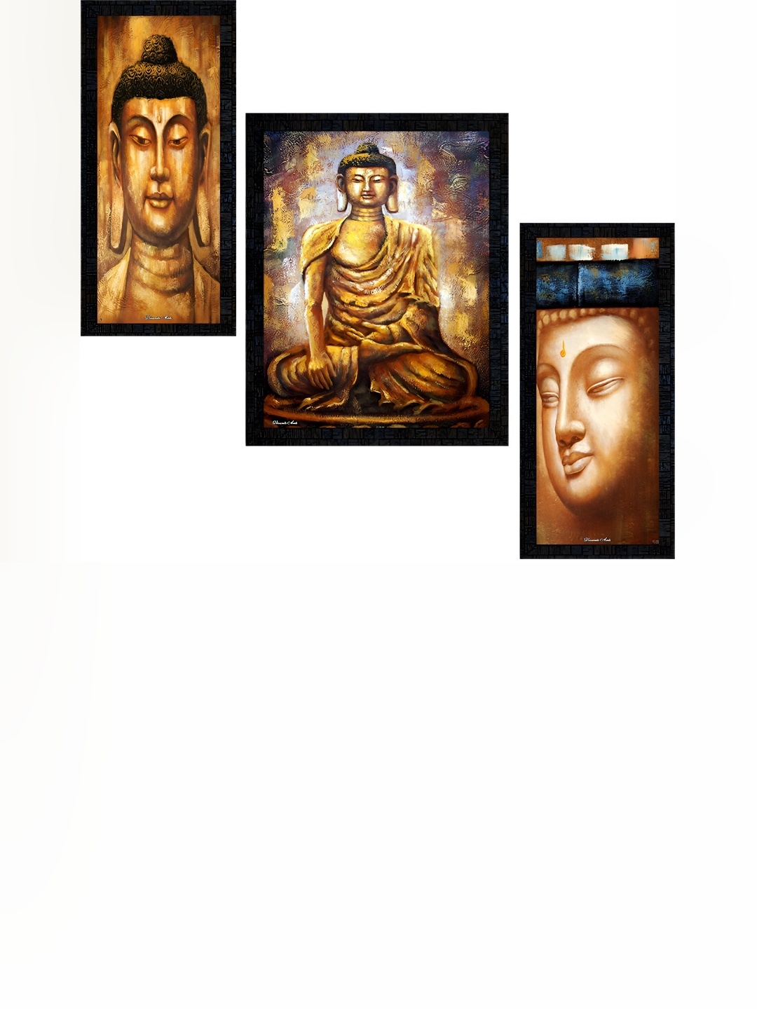 

PnF Black & Brown 3 Piece Paper Religious Paintings Wall Art