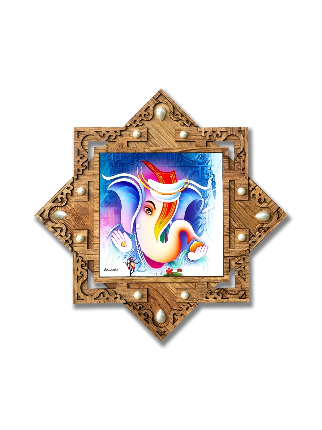 

PnF Blue & Brown Wooden Religious Painting Wall Art
