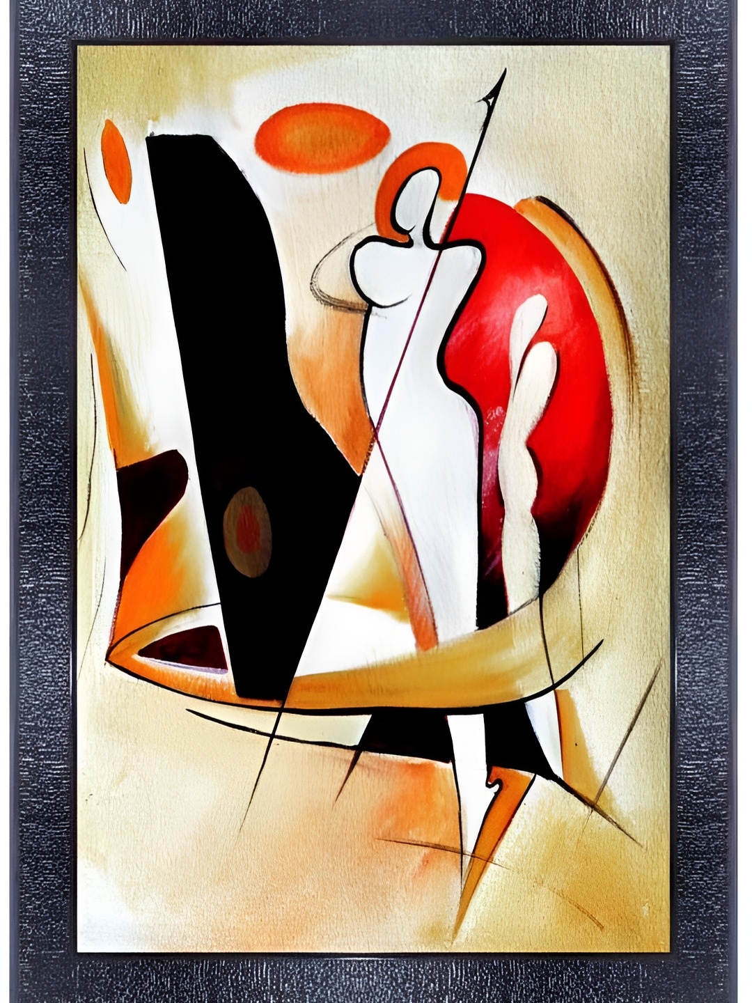 

PnF Beige & Red Wooden Abstract Wall Art