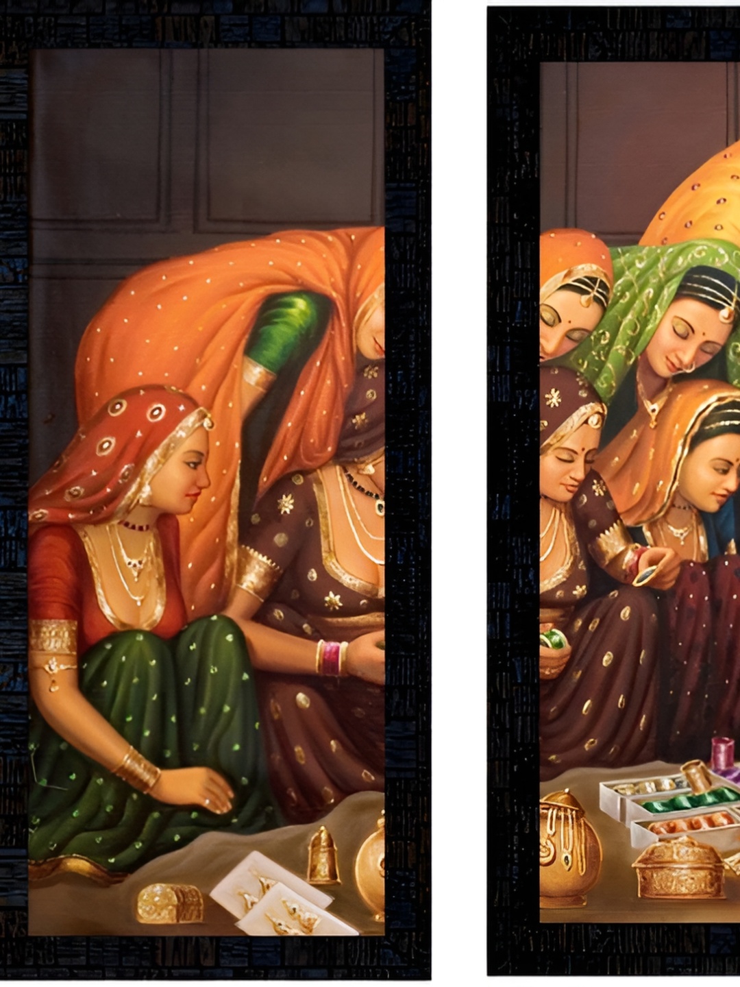 

PnF Charcoal & Brown 3 Pieces Printed Wall Paintings
