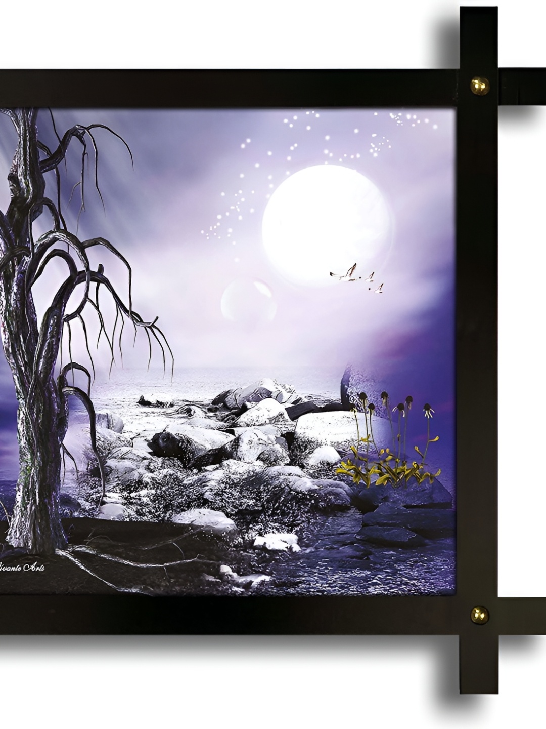 

PnF Purple & White Wooden Floral and Botanical Wall Painting
