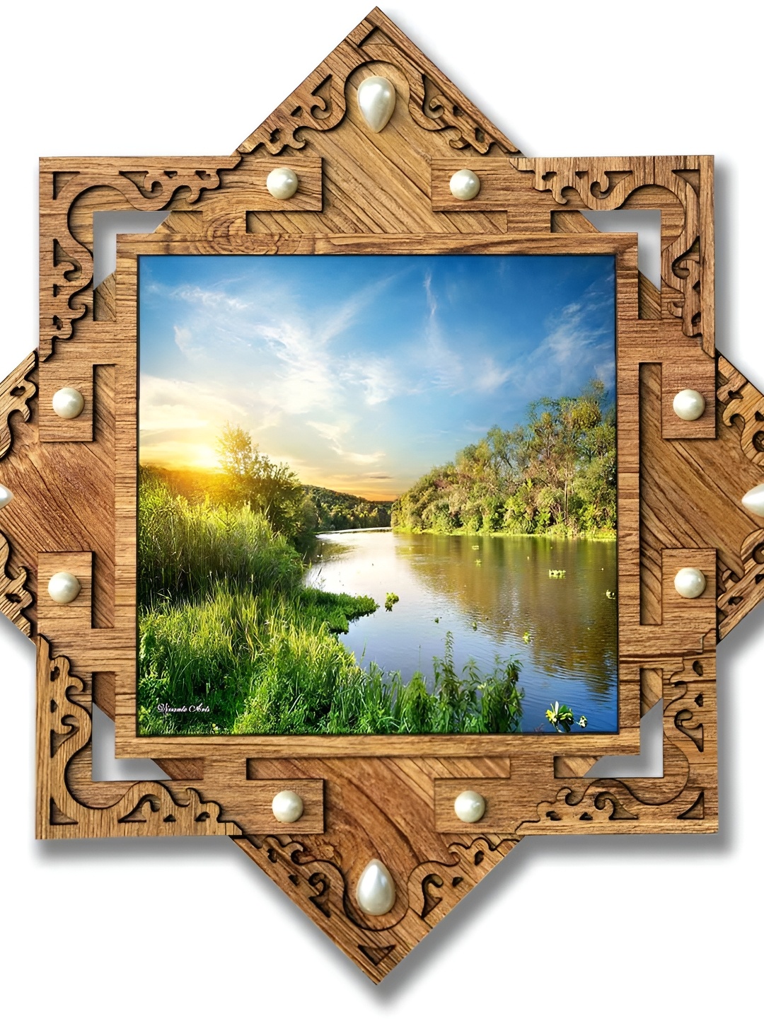 

PnF Blue & Green Wooden Floral and Botanical Wall Art