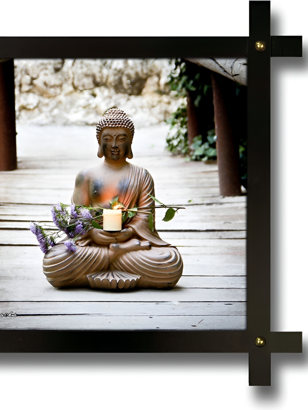 

PnF White & Black Wooden Religious Painting Wall Art
