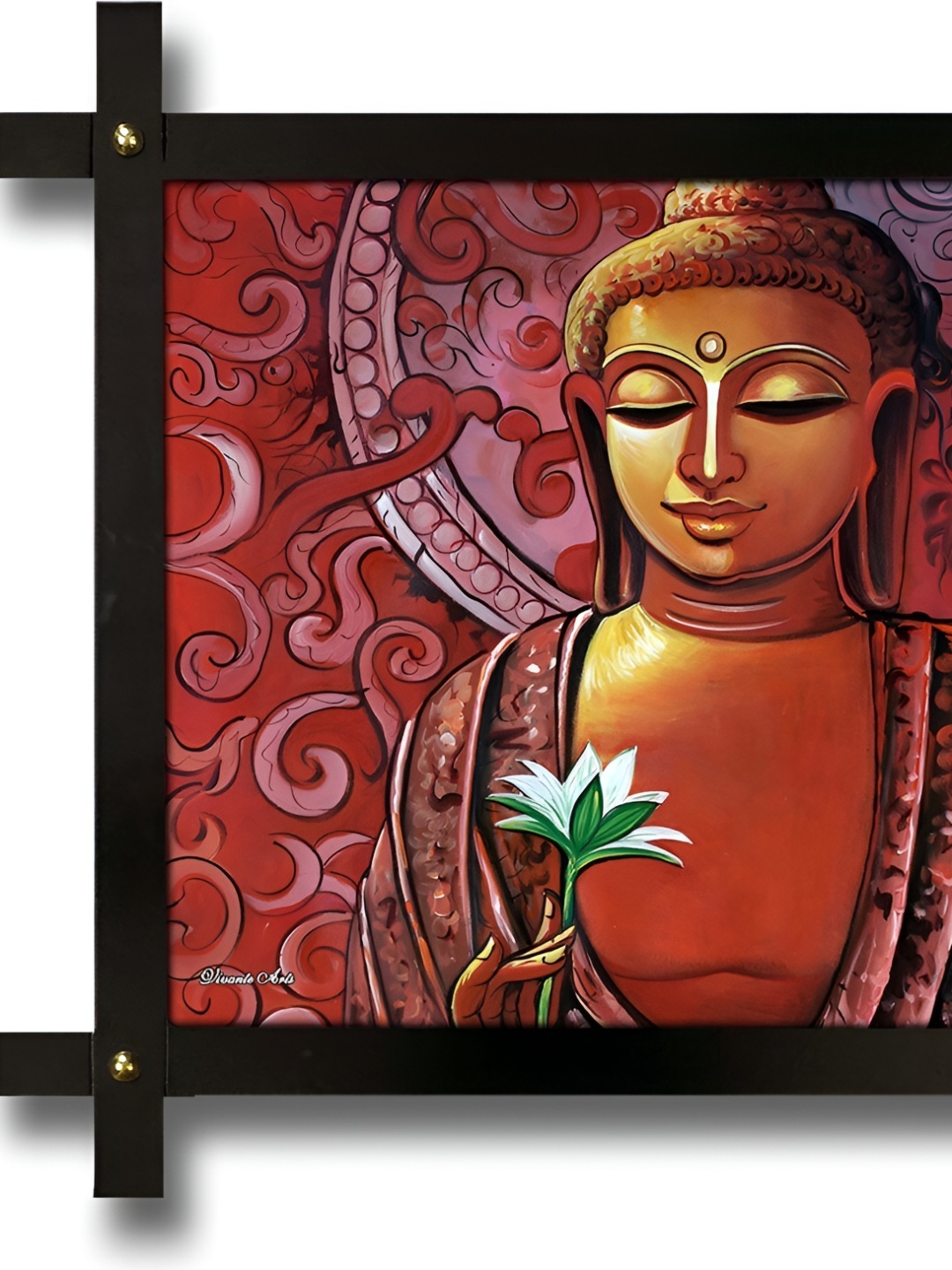 

PnF Red & Yellow Religious Wooden Painting Wall Art