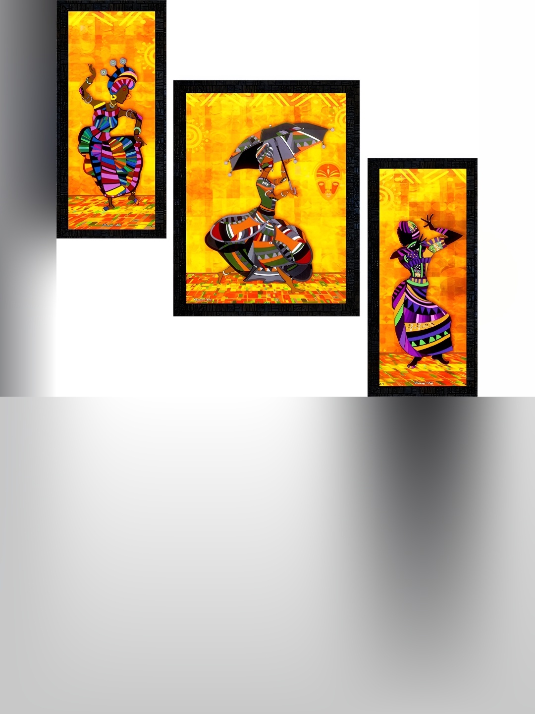 

PnF Black & Yellow 3Pcs Wooden Other Wall Paintings