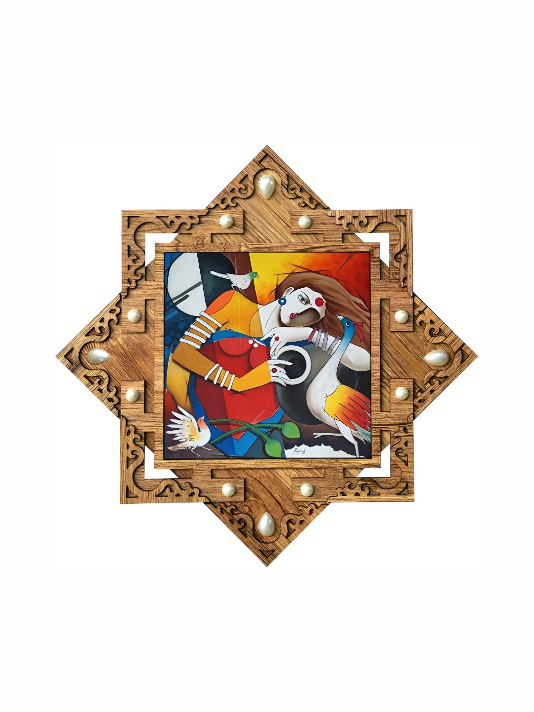 

PnF Brown & Blue Religious Painting Wooden Wall Art