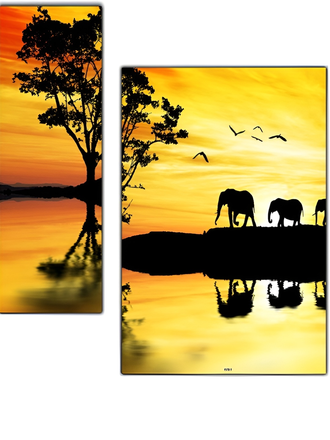 

PnF Orange & Black 3Pcs Wooden Other Wall Paintings