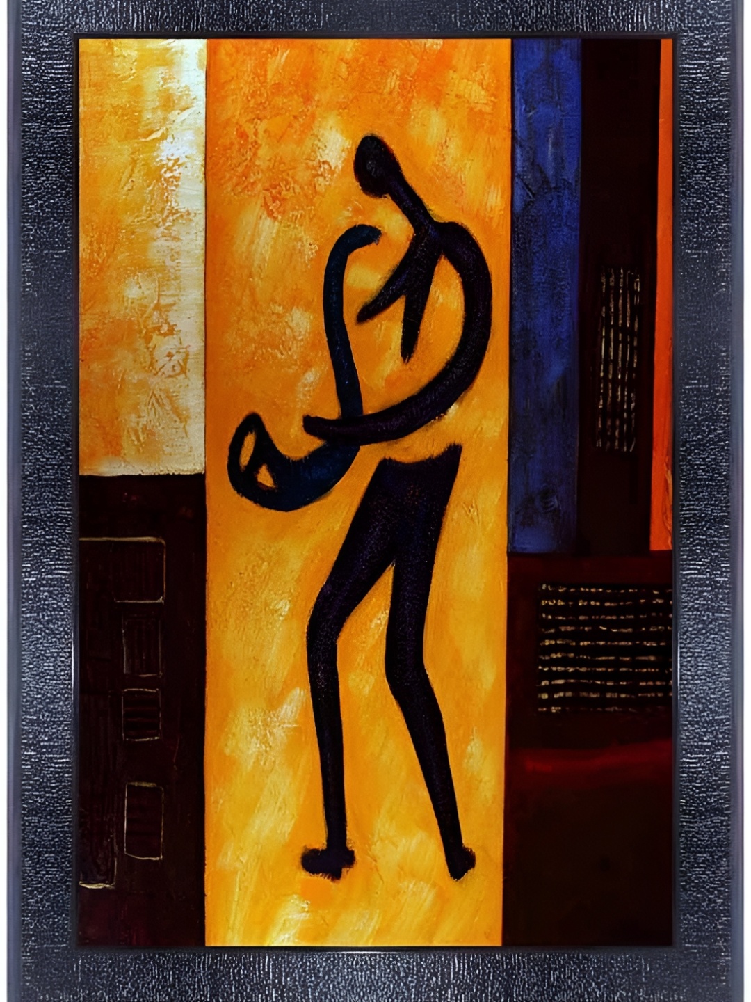 

PnF Black & Orange Wooden Painting Wall Art