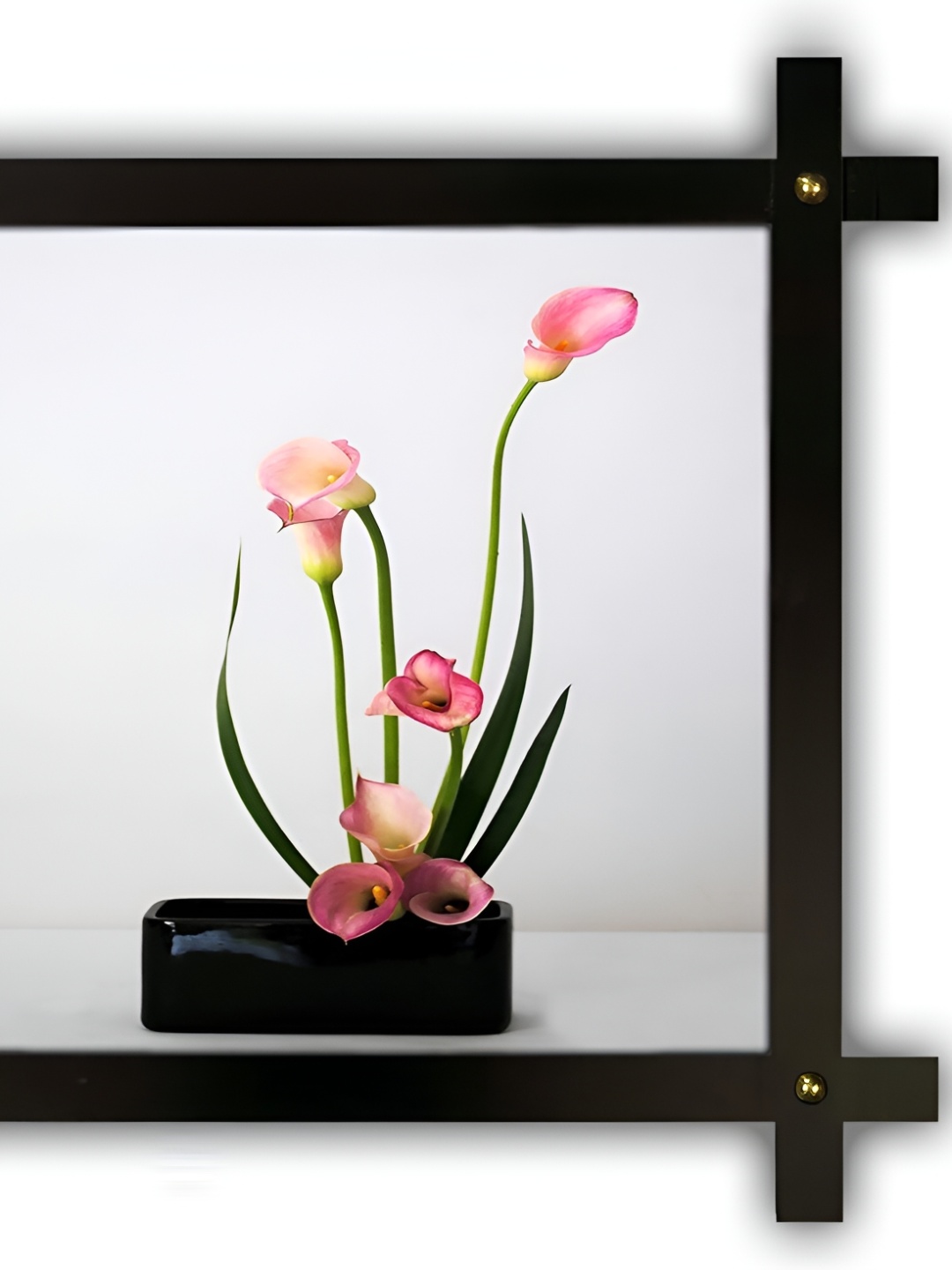 

PnF Black & Pink Floral and Botanical Wooden Painting Wall Art