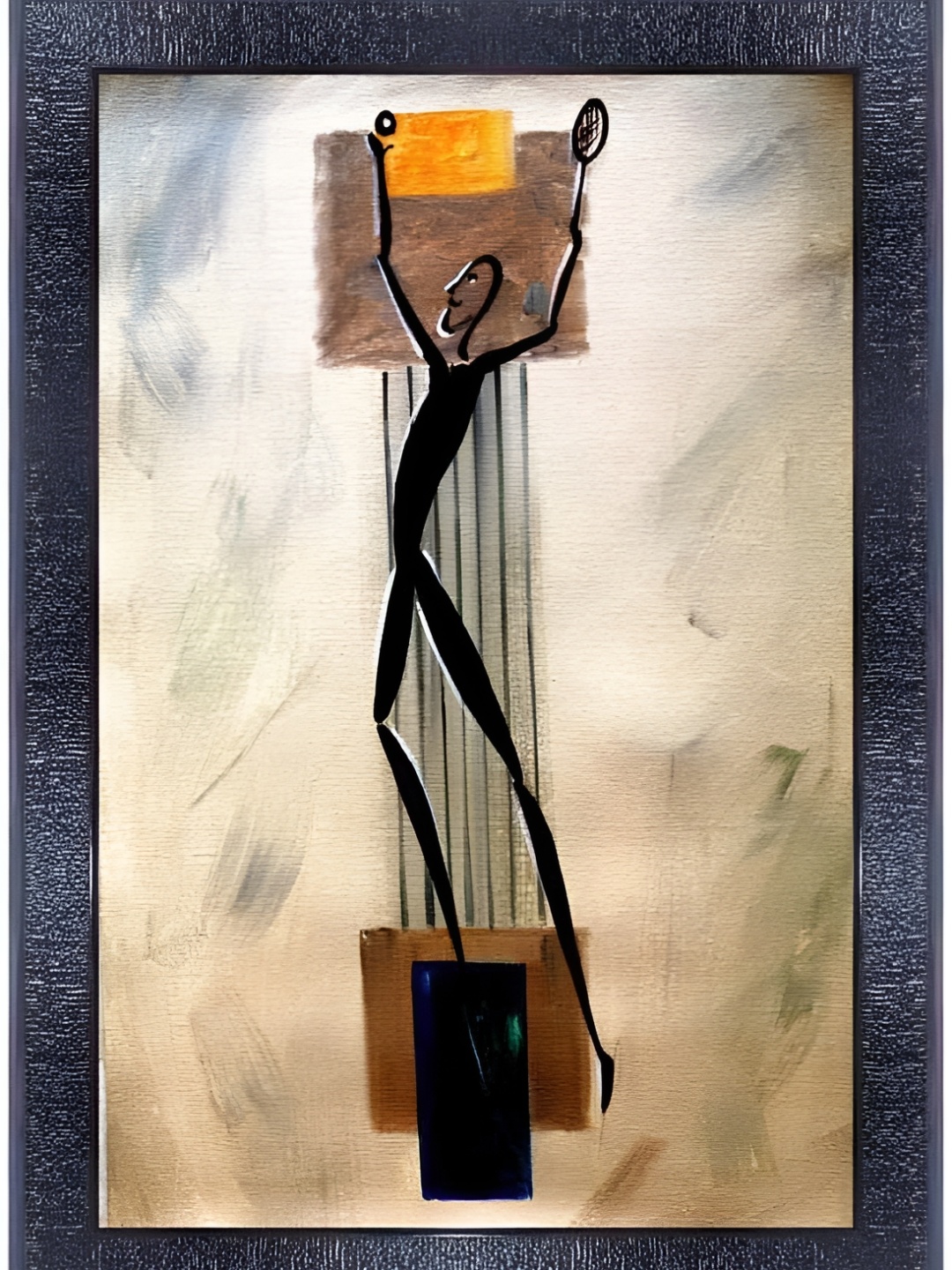 

PnF Black & Brown Abstract Painting Wooden Wall Art