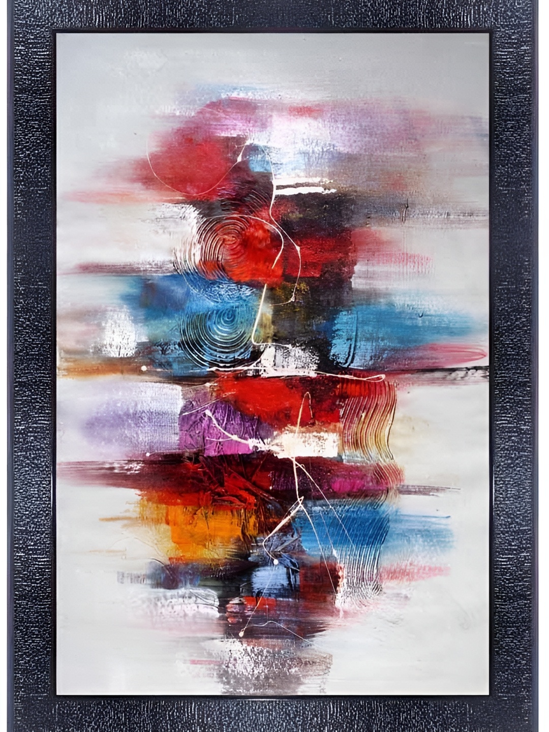 

PnF Black & Blue Abstract Wooden Painting Wall Art