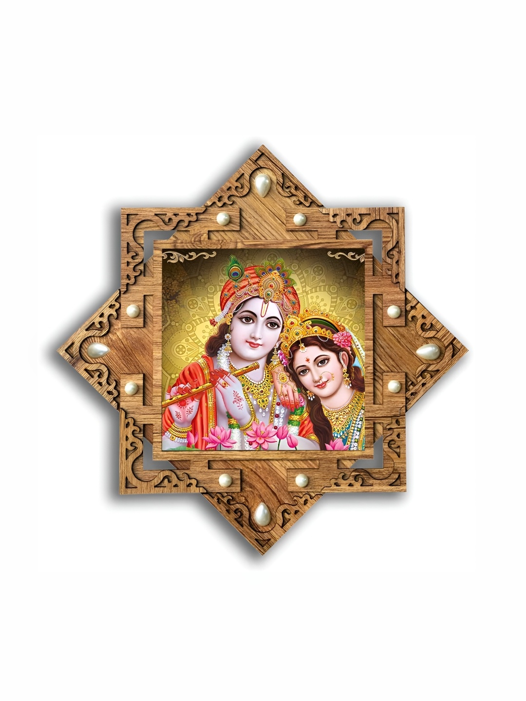 

PnF Brown & Orange Wooden Religious Painting Wall Art