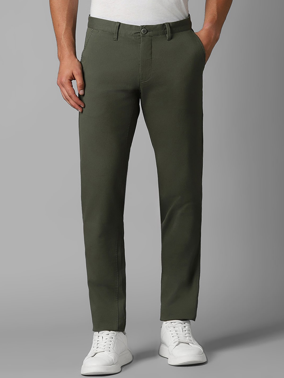 

Louis Philippe Sport Men Mid-Rise Slim Tapered Fit Trousers, Green