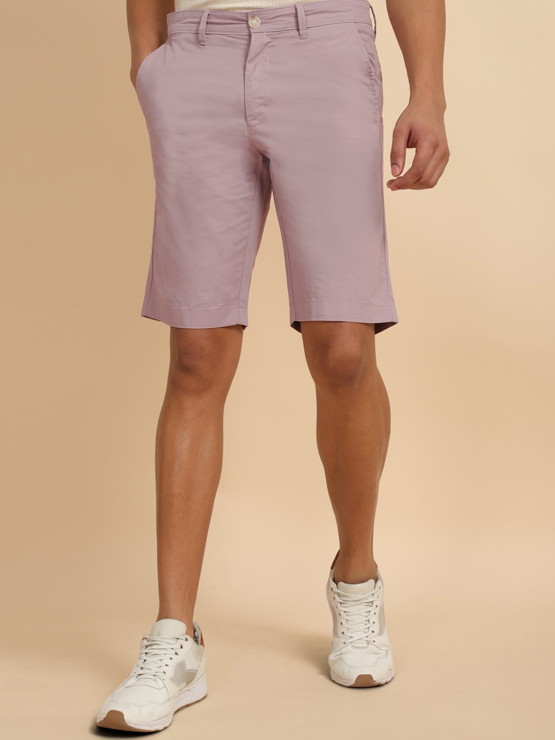 

Allen Solly Men Slim Fit Mid-Rise Pure Cotton Shorts, Pink