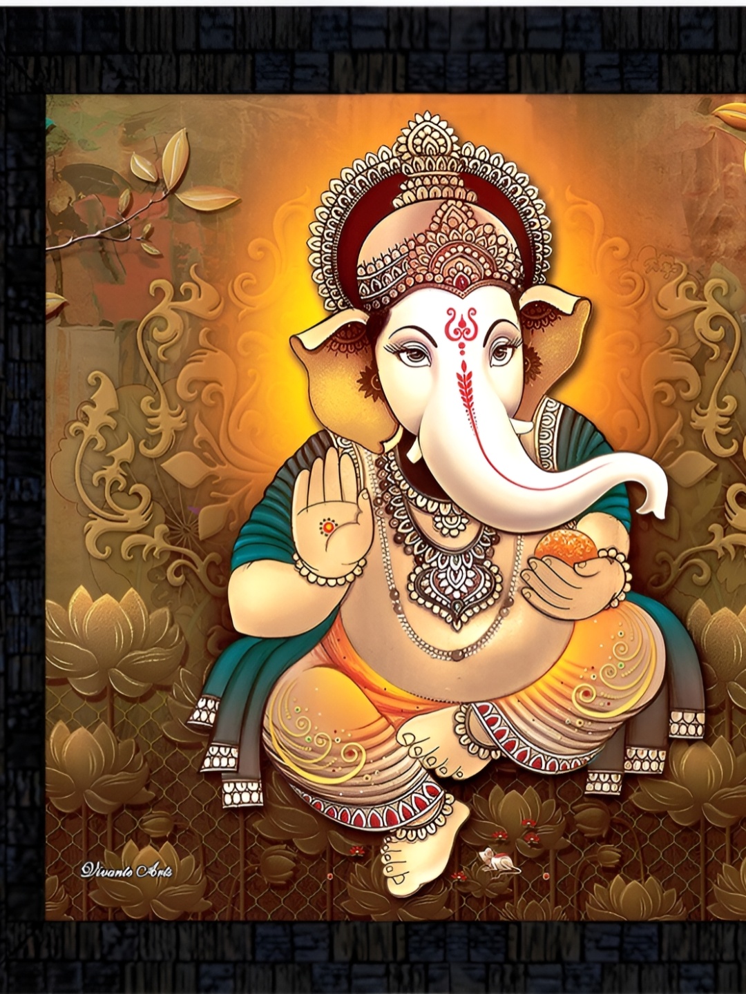 

PnF Black & Brown Paper Religious Painting Wall Art