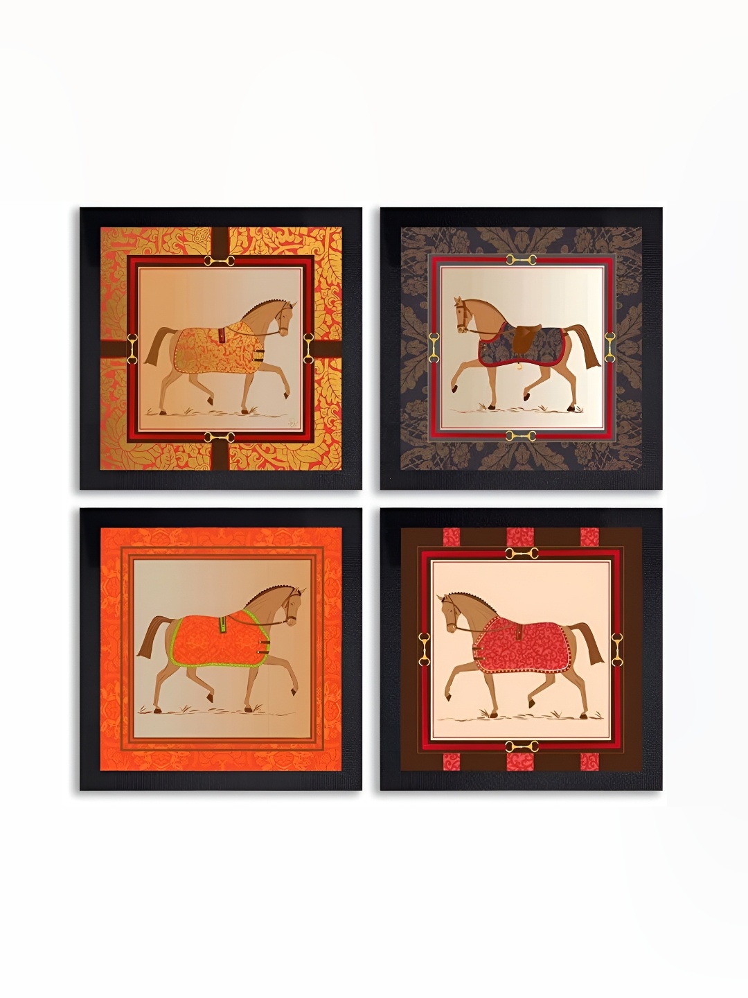 

PnF Black & Orange 4 Pieces Wooden Printed Wall Art