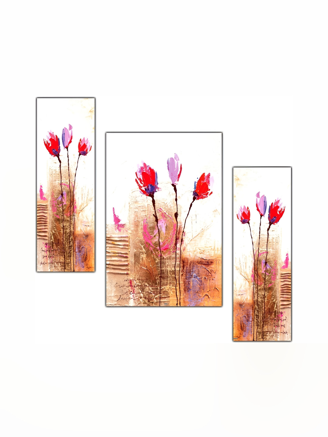 

PnF White & Brown 3 Pieces Wooden Floral and Botanical Wall Art