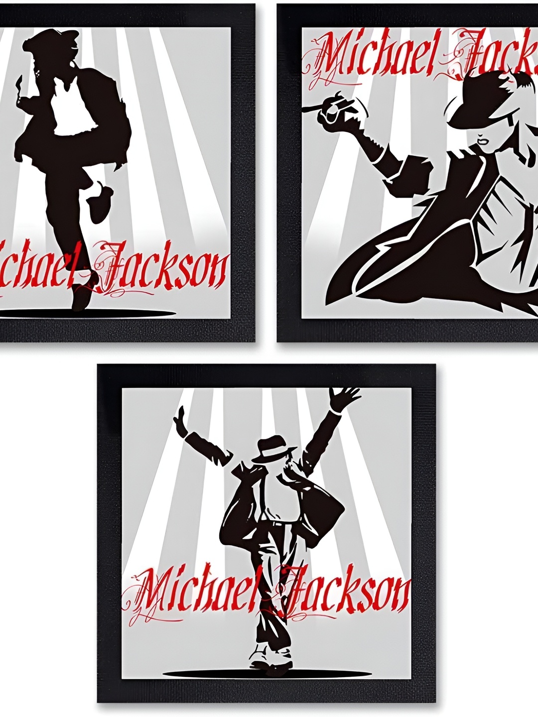 

PnF Black & Grey 3 Pieces Printed Wall Painting
