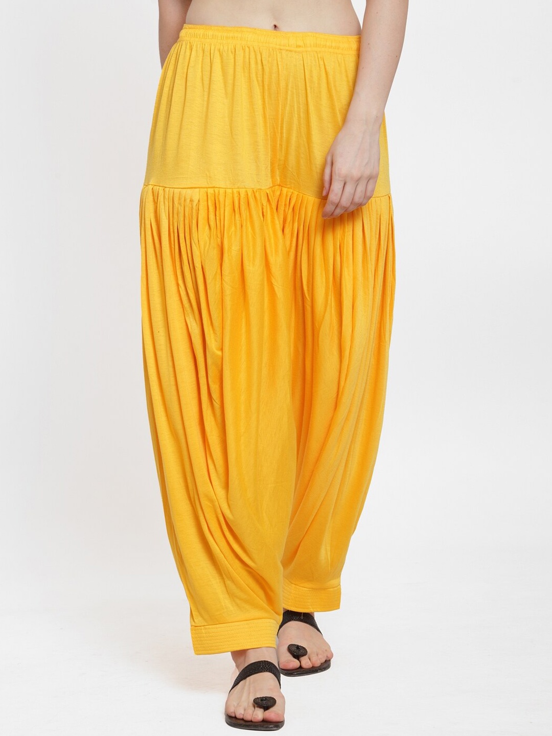 

Jinfo Women Solid Patiyala, Yellow