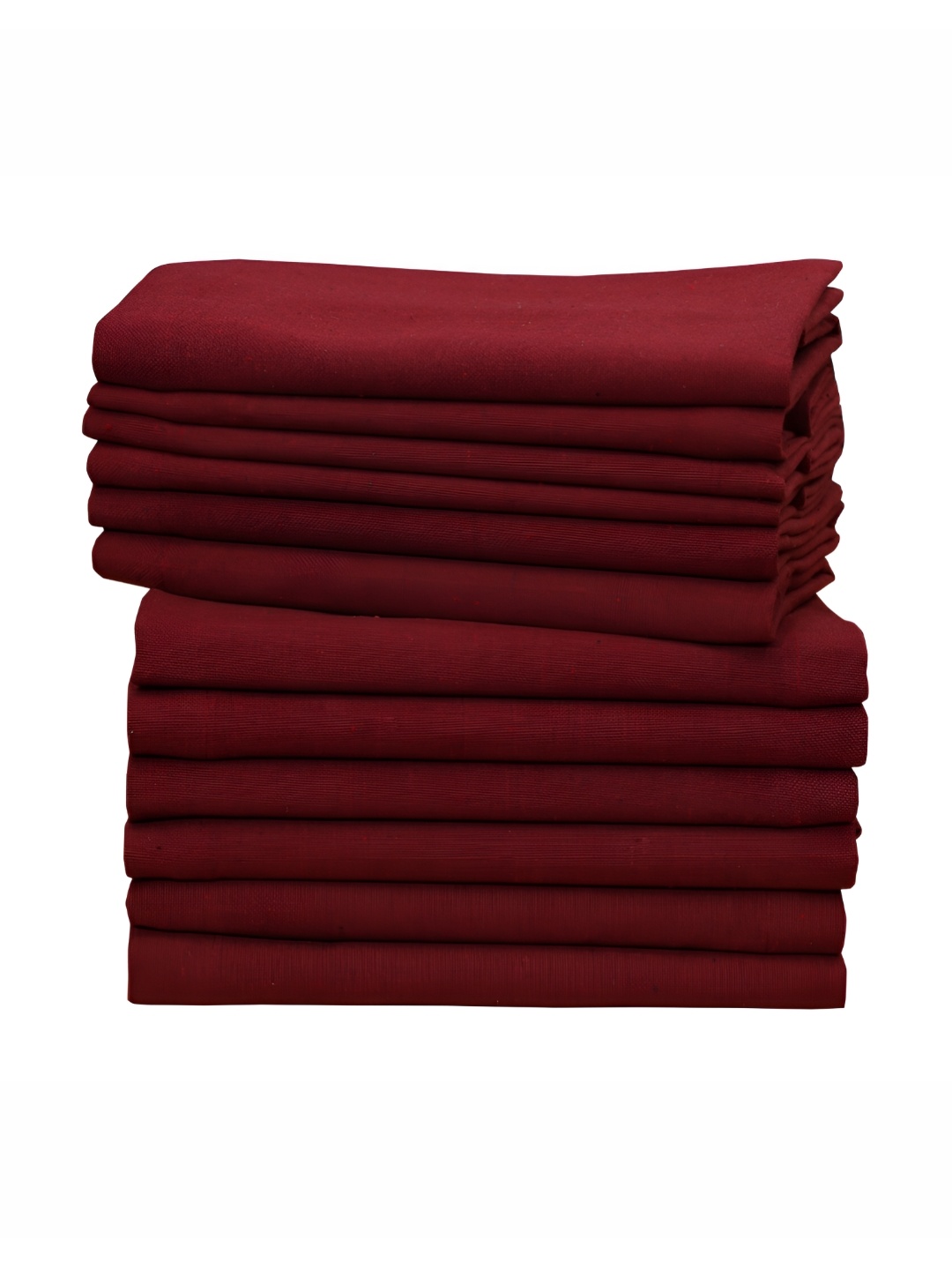 

FOVEROS Maroon 12 Pieces Cotton Dinner Table Napkins