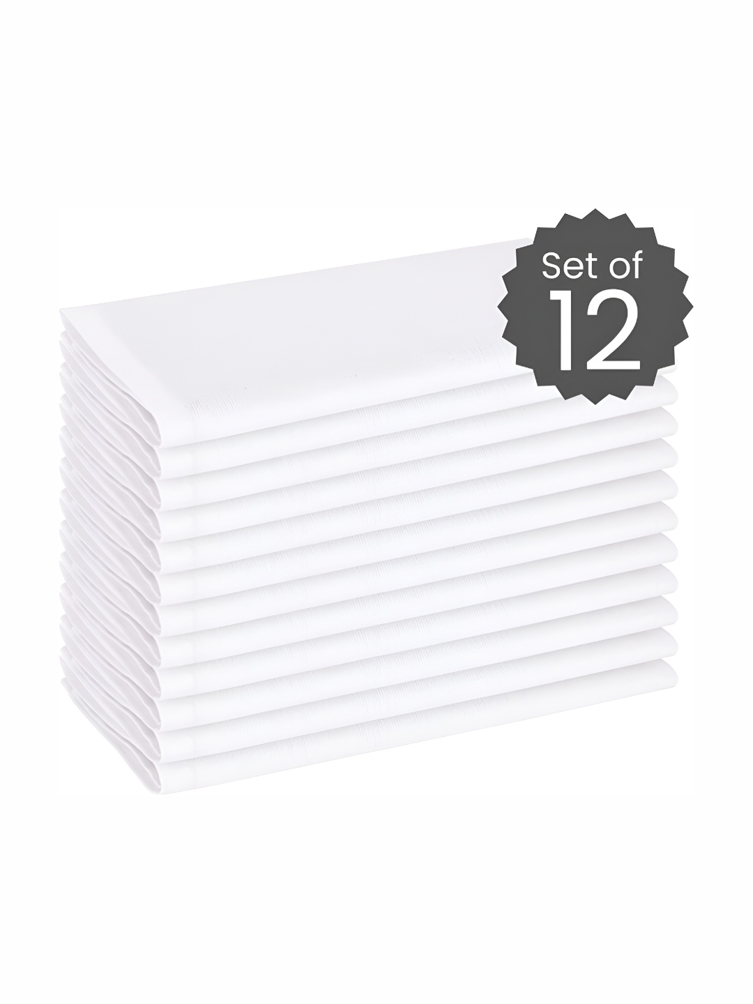 

FOVEROS White 12 Pieces 45.72 cm x 45.72 cm Cotton Dinner Table Napkins