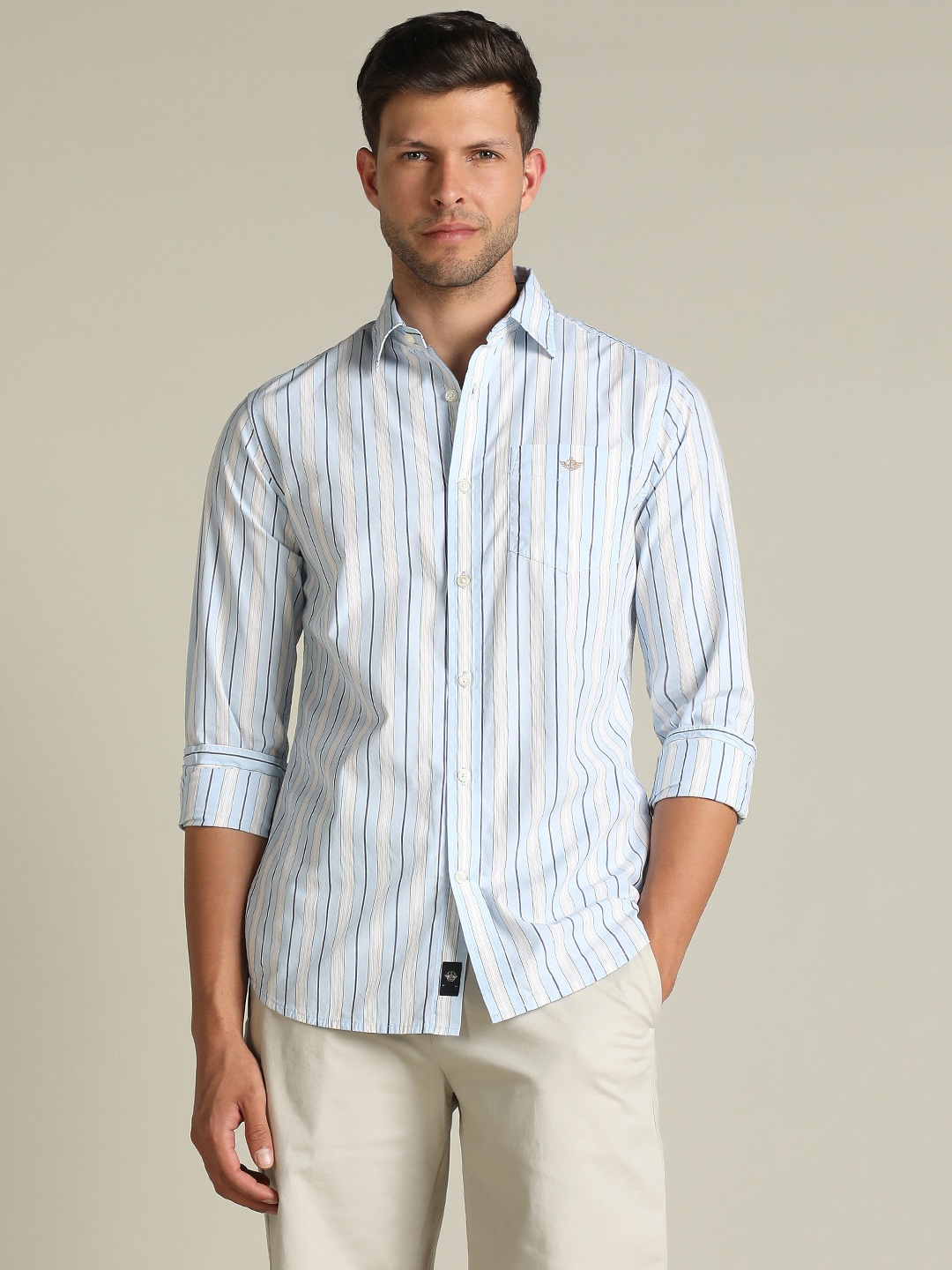 

Dockers Men Striped Classic Fit Shirt, Blue