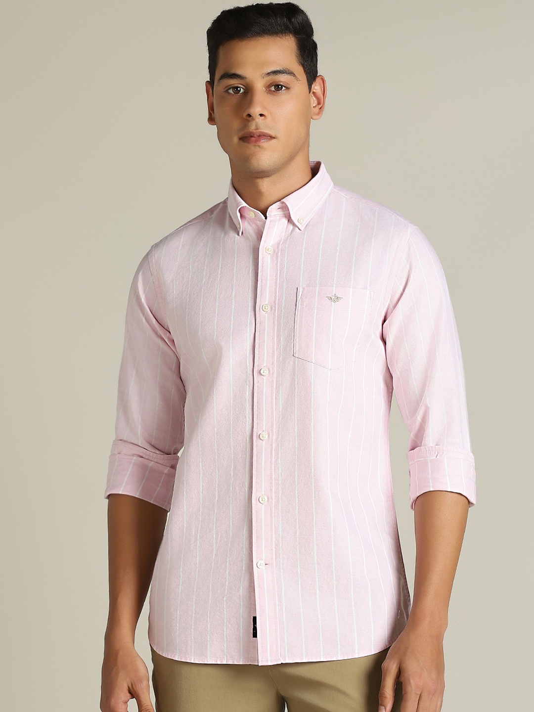 

Dockers Men Striped Classic Fit Shirt, Pink