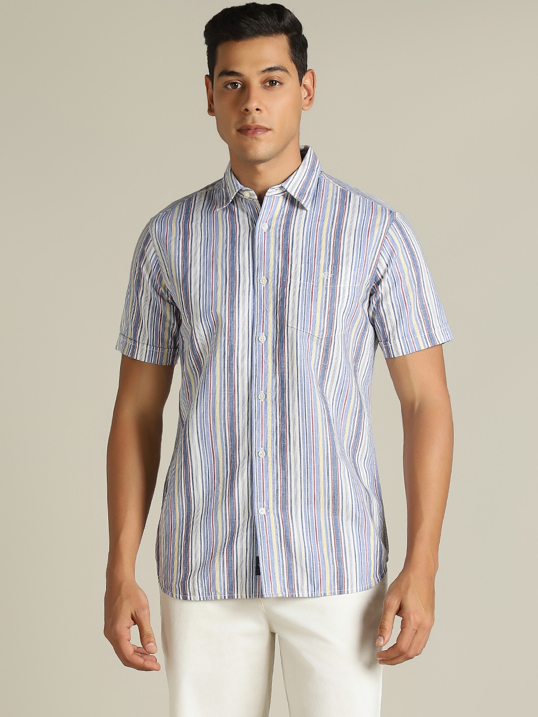 

Dockers Men Striped Classic Fit Shirt, Blue