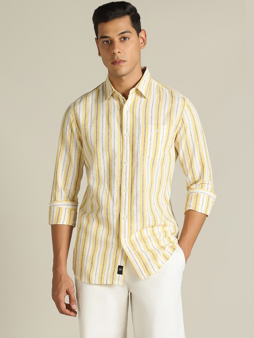 

Dockers Men Striped Classic Fit Shirt, Yellow