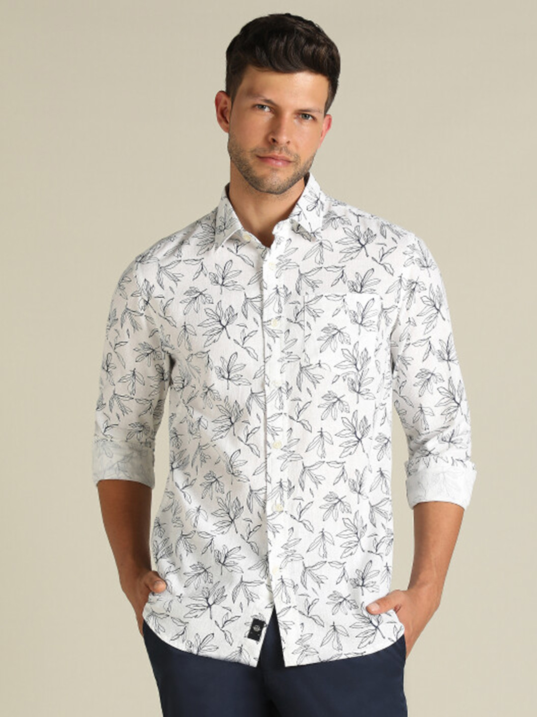 

Dockers Men Printed Classic Fit Shirt, White