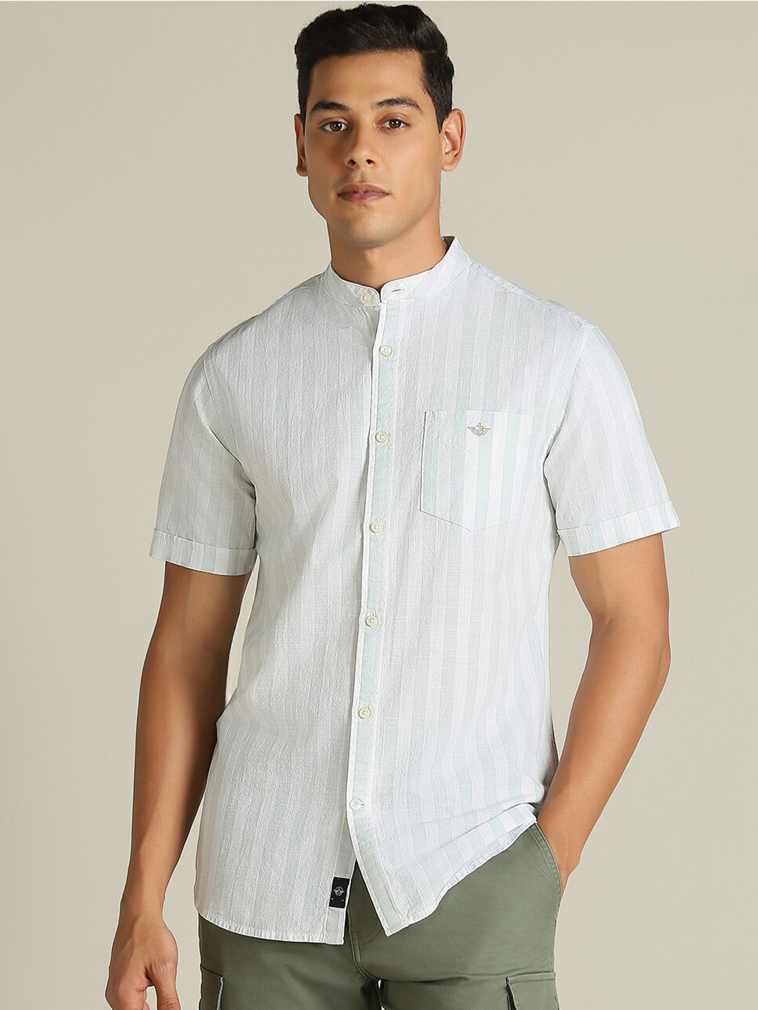 

Dockers Men Striped Classic Fit Shirt, Green