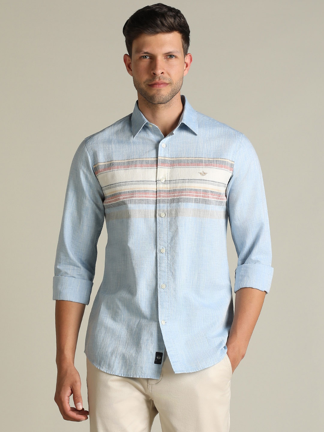 

Dockers Men Striped Classic Fit Shirt, Blue