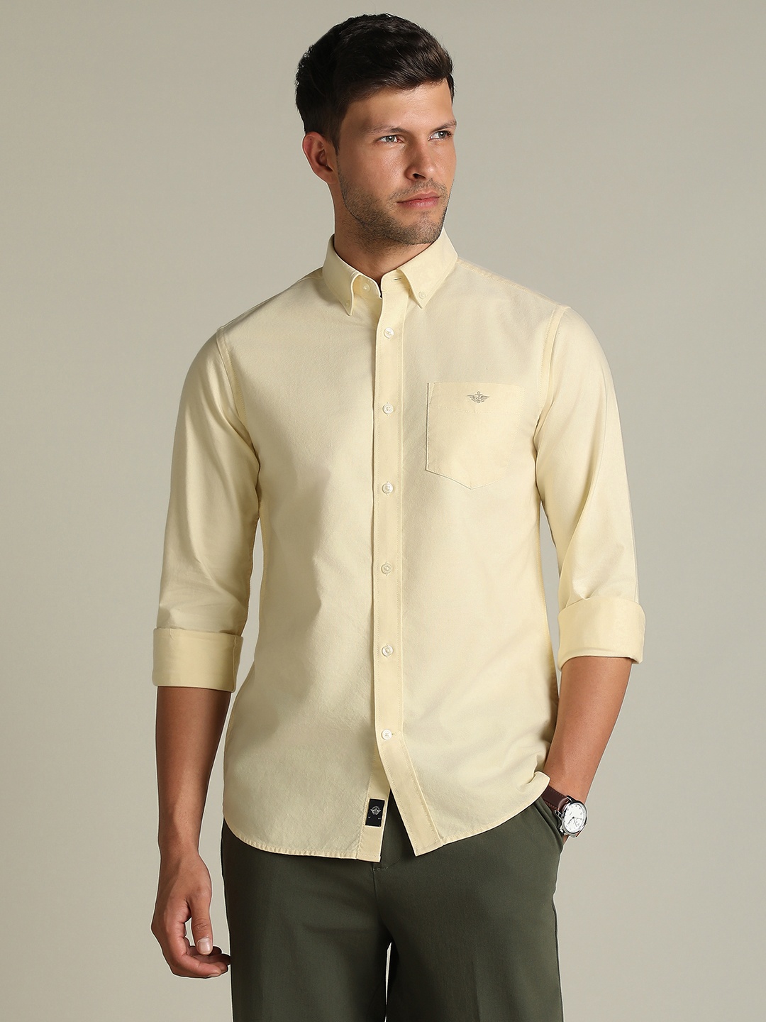 

Dockers Men Solid Classic Fit Shirt, Yellow