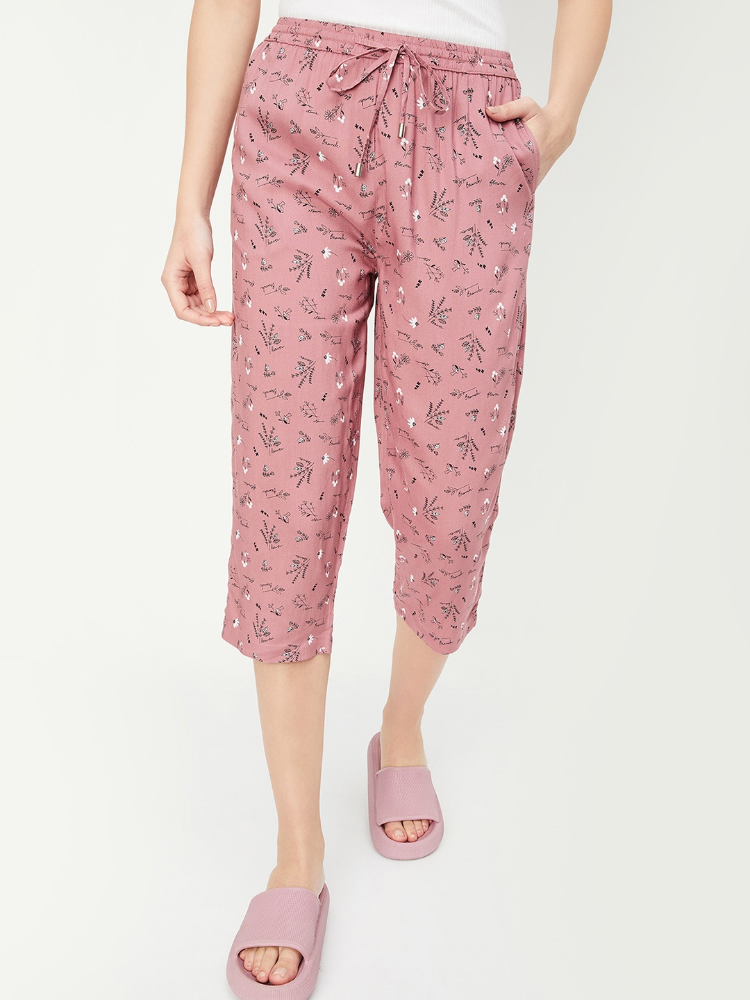 

max Women Printed Capris, Purple