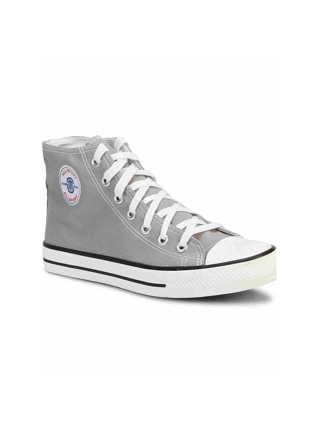 

MOZAFIA Women Round Toe Mid-Top Canvas Sneakers, Grey