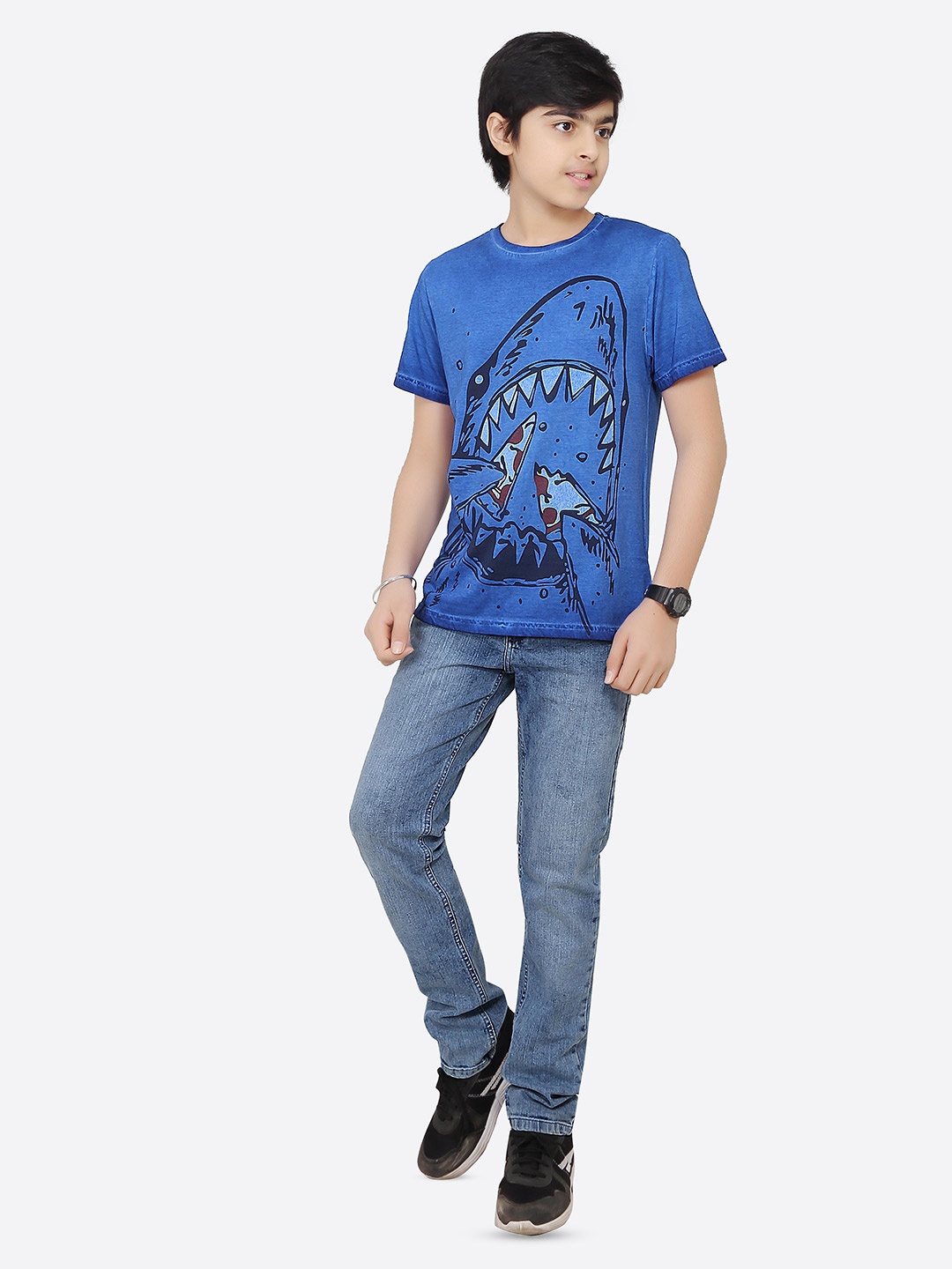 

BAESD Boys Graphic Printed Air Cooled Memory Foam Pure Cotton T-shirt, Blue