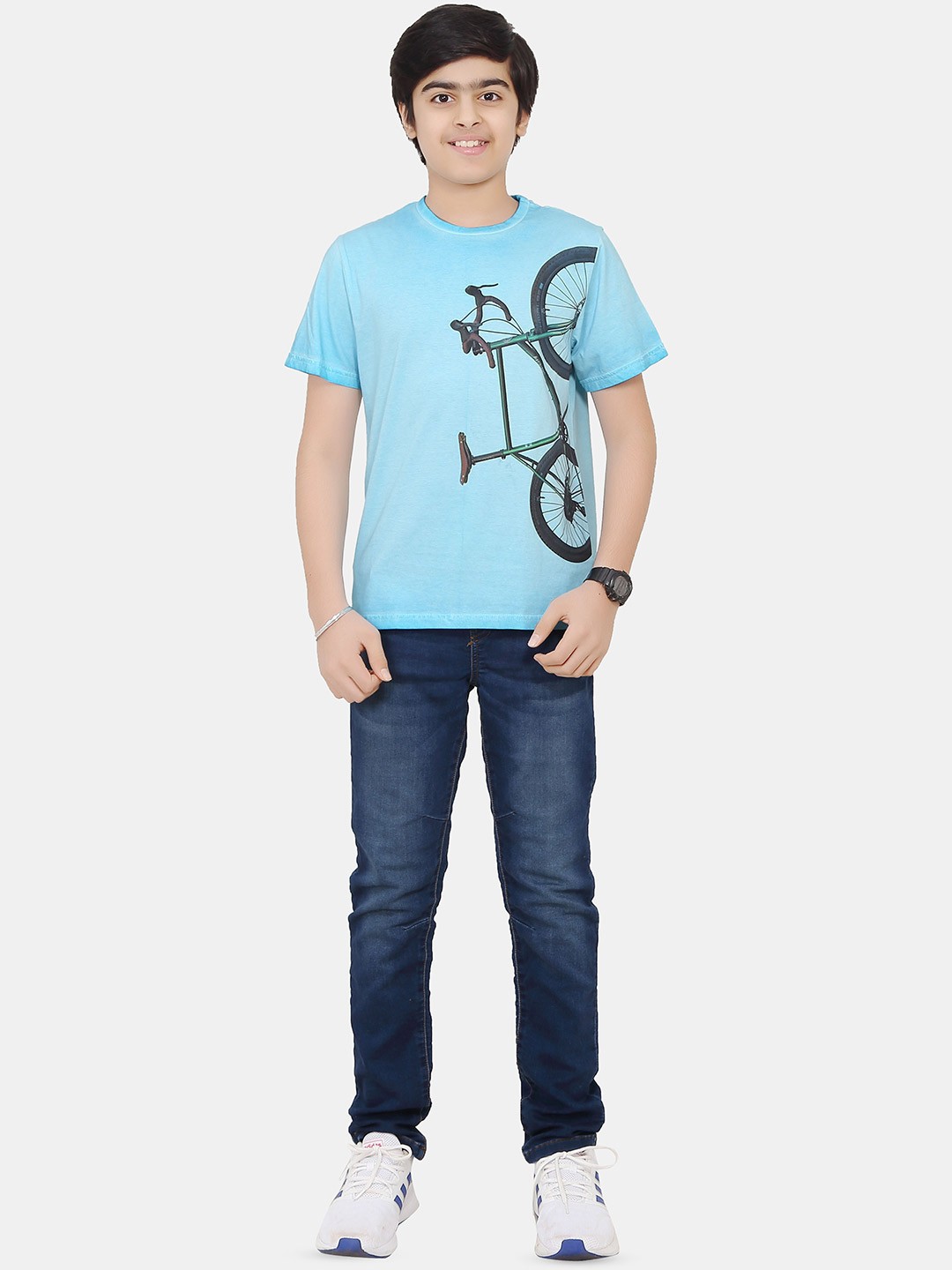 

BAESD Boys Graphic Printed Round Neck Cotton T-shirt, Blue