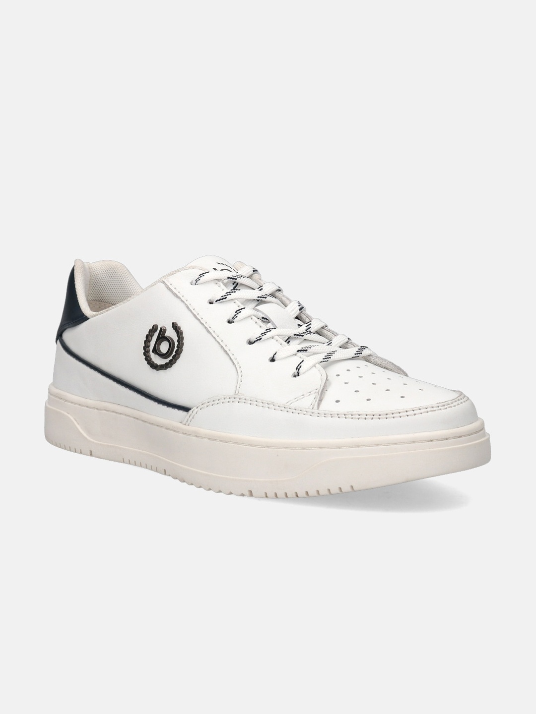 

Bugatti Humus Men Perforations Mid Top Leather Sneakers, White
