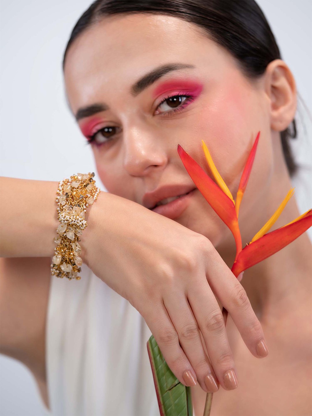 

D'oro Sandstone Serenity Gold-Plated Charm Bracelet