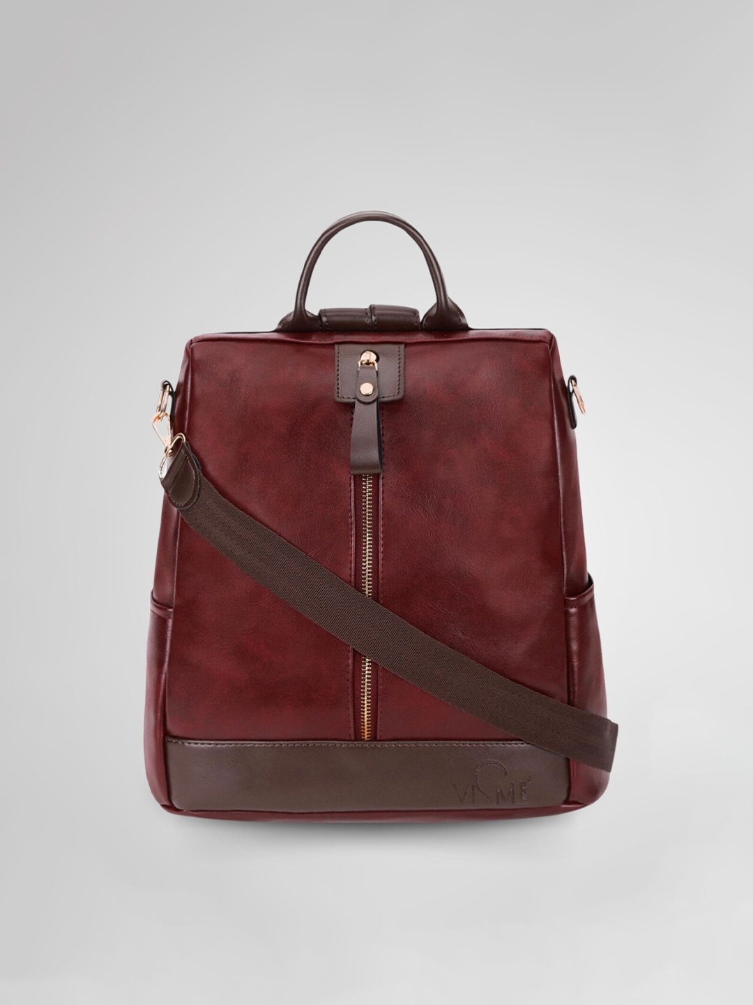 

VISMIINTREND Women Medium Backpack with Earphone Gate, Coffee brown