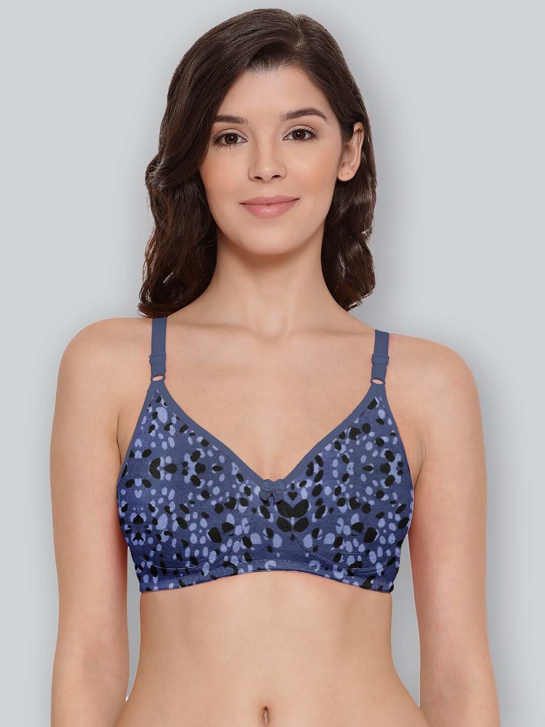 

LYRA Geometric Printed Medium Coverage All Day Comfort Cotton Everyday Bra, Blue