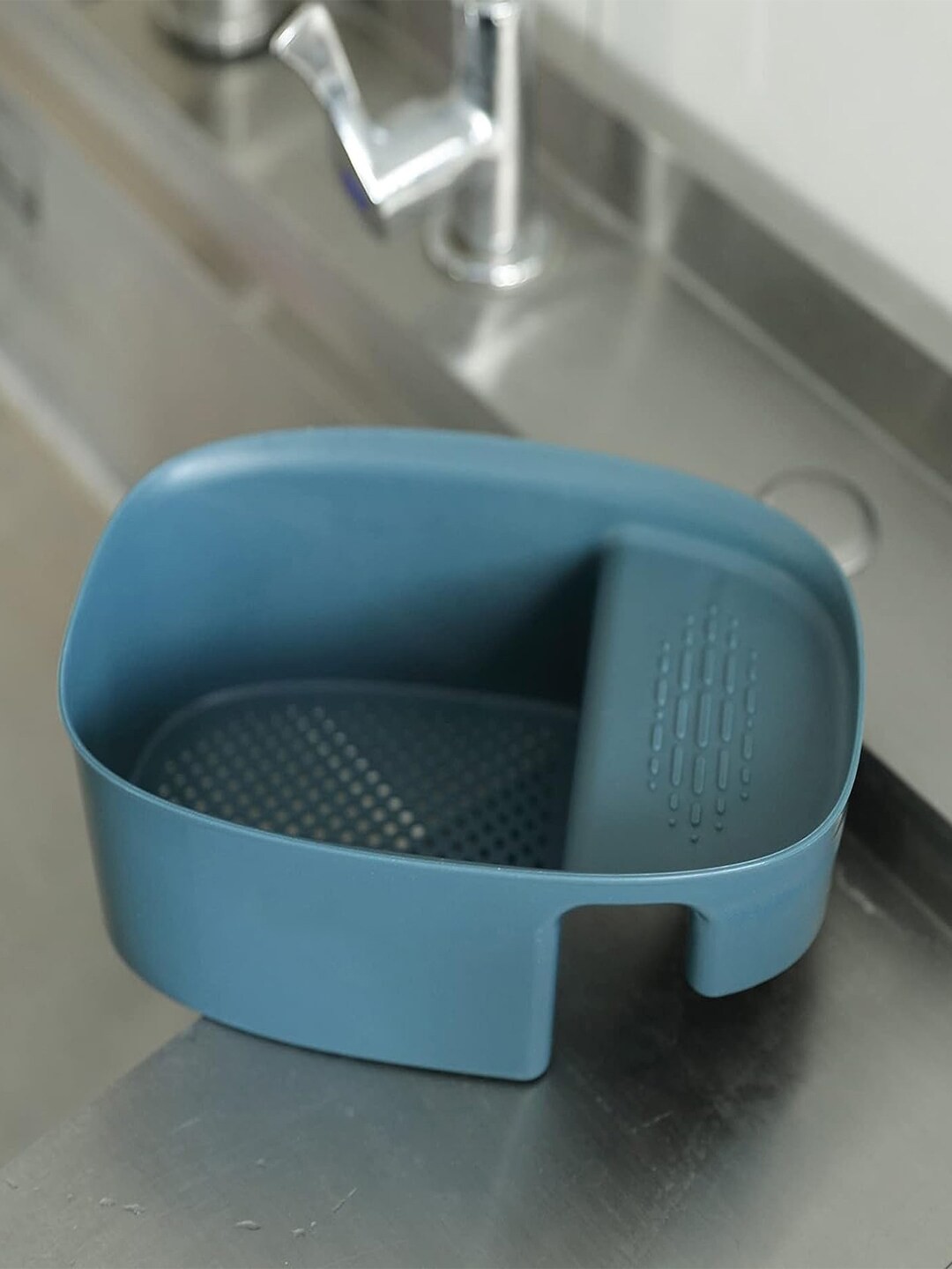 

Kuber Industries Blue Water Resistant Kitchen Soap Holder Organizer
