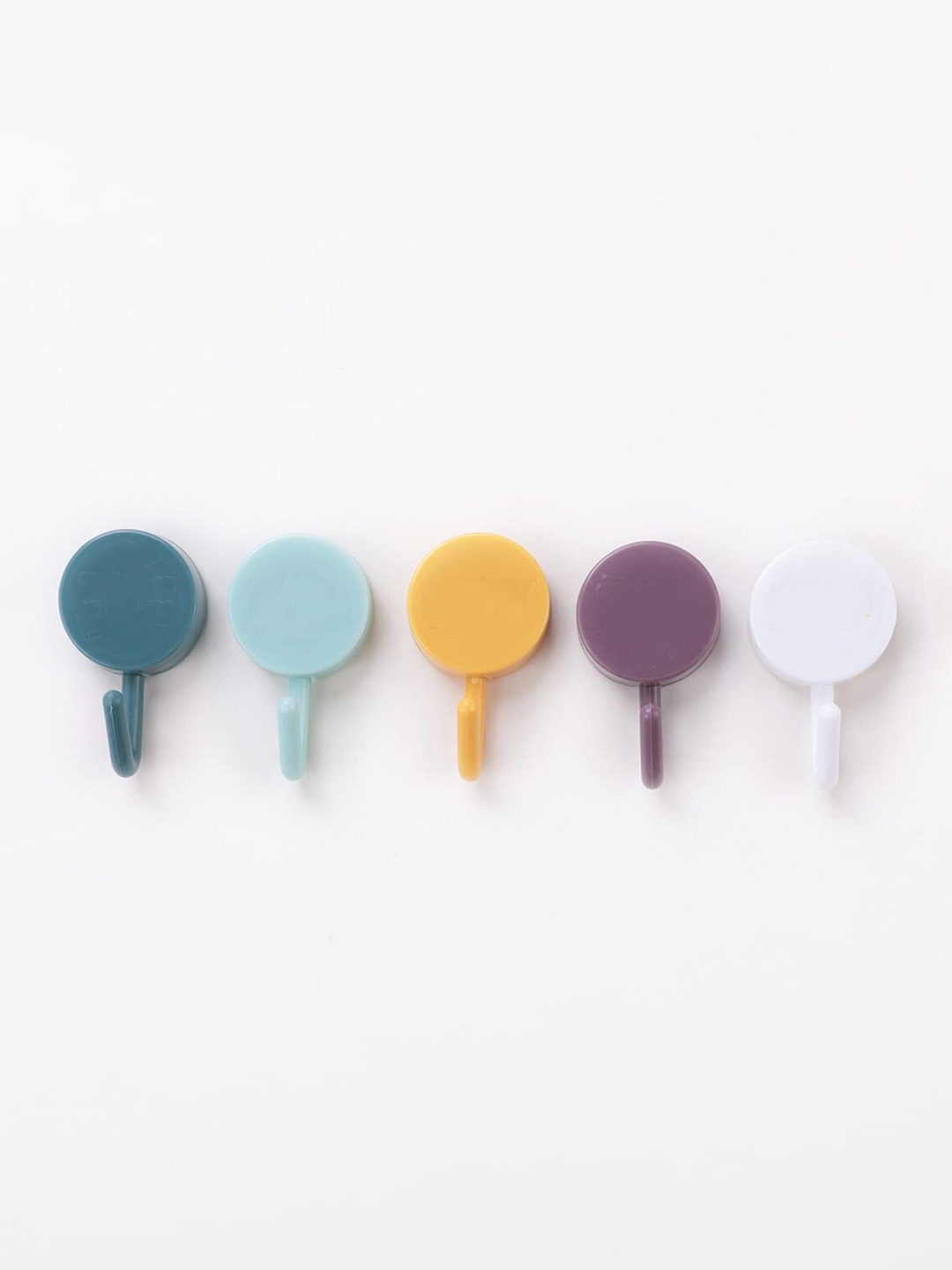 

Kuber Industries White & Yellow 5 Pieces Sticky Wall Hooks